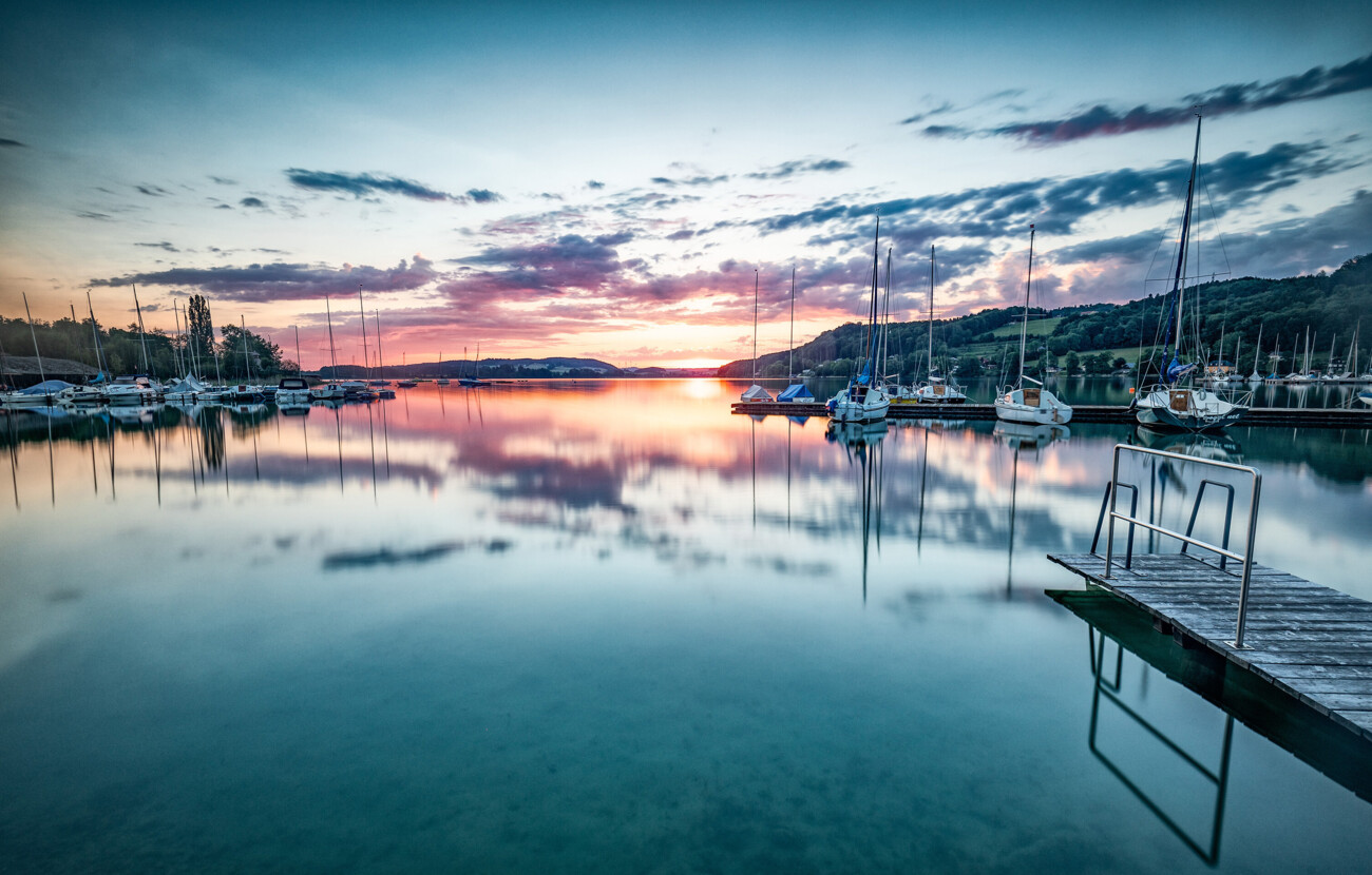 Der Mattsee bei Sonnenuntergang